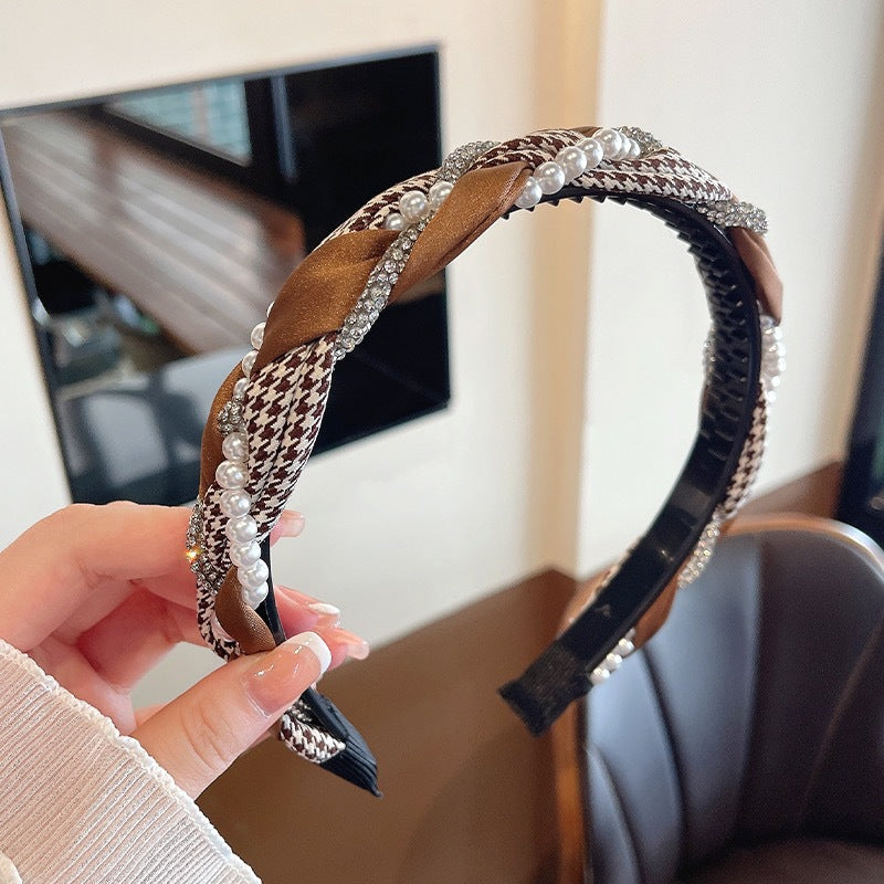 Wholesale French High-end Hair Accessories Pearl Headband Non-slip Hair Clip